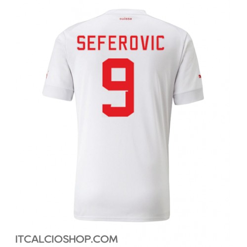 Svizzera Haris Seferovic #9 Seconda Maglia Mondiali 2022 Manica Corta